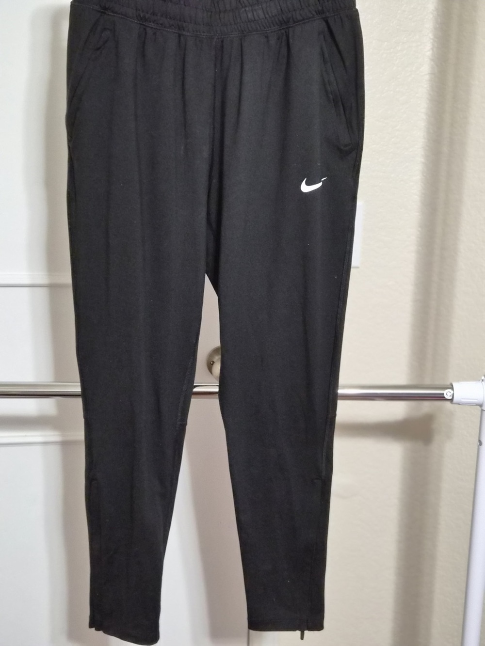 Nike Black Track Joggers with White Swoosh